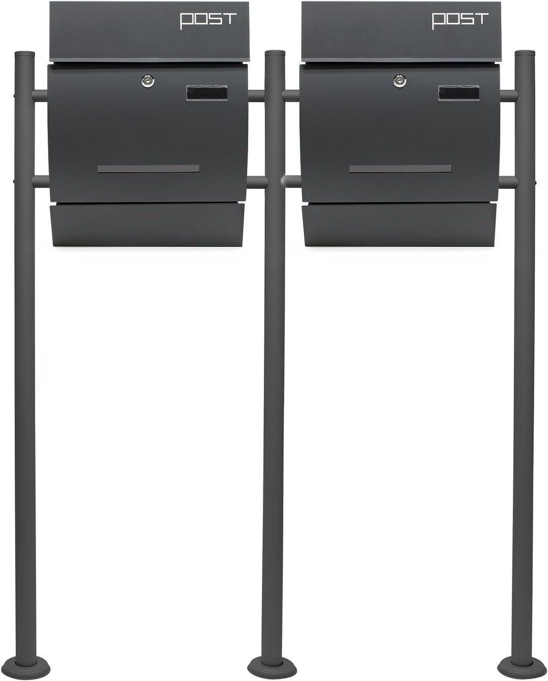 Briefkasten-Set Wandbriefkasten V4 Anthrazit pulverbeschichtet Einfach