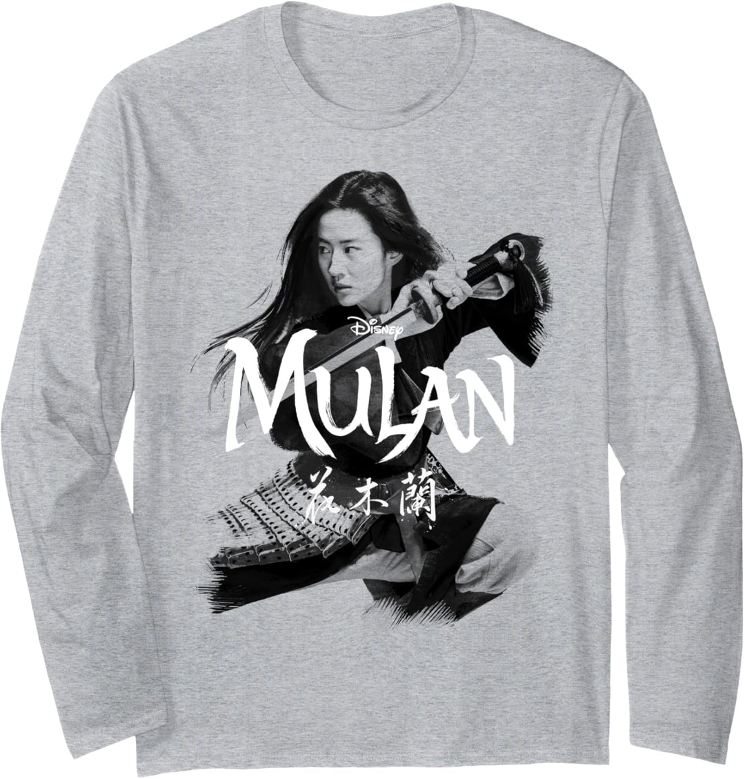 Disney Mulan Live Action Mulan Action Pose Logo Langarmshirt