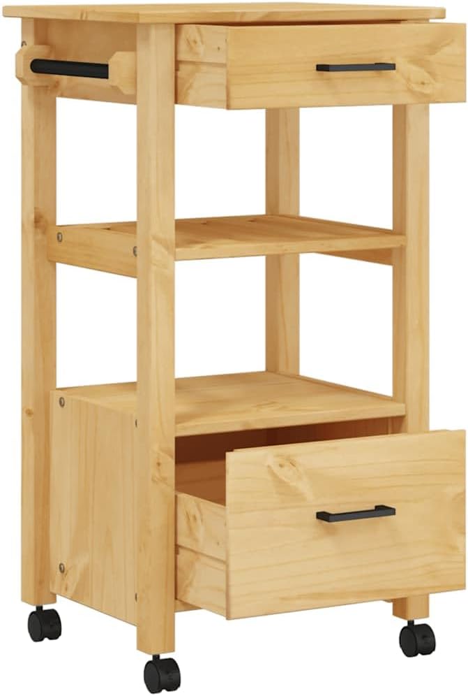 vidaXL Küchenwagen, Servierwagen mit viel Stauraum, Beistellwagen für Küche Wohnzimmer Badezimmer, T