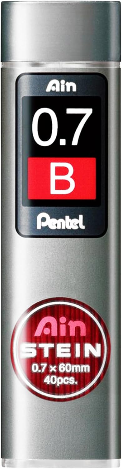 Pentel Ain Stein Mechanische Nachfüllminen – Packung mit 2 Röhren (0,7 mm 2B)
