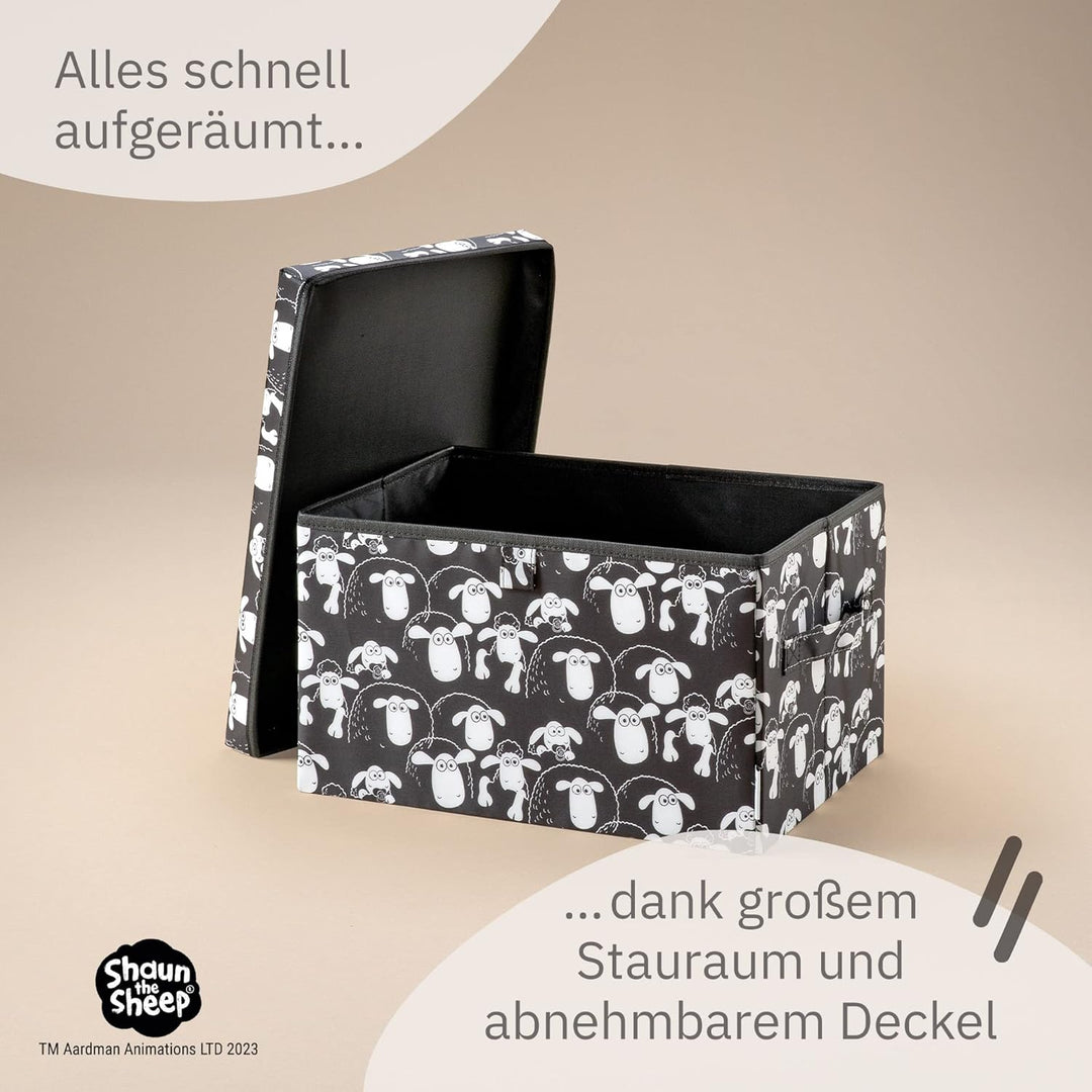 LIFENEY meets Shaun das Schaf Aufbewahrungsbox mit Deckel für Kinder – Box mit dem kultigen Schaf zu