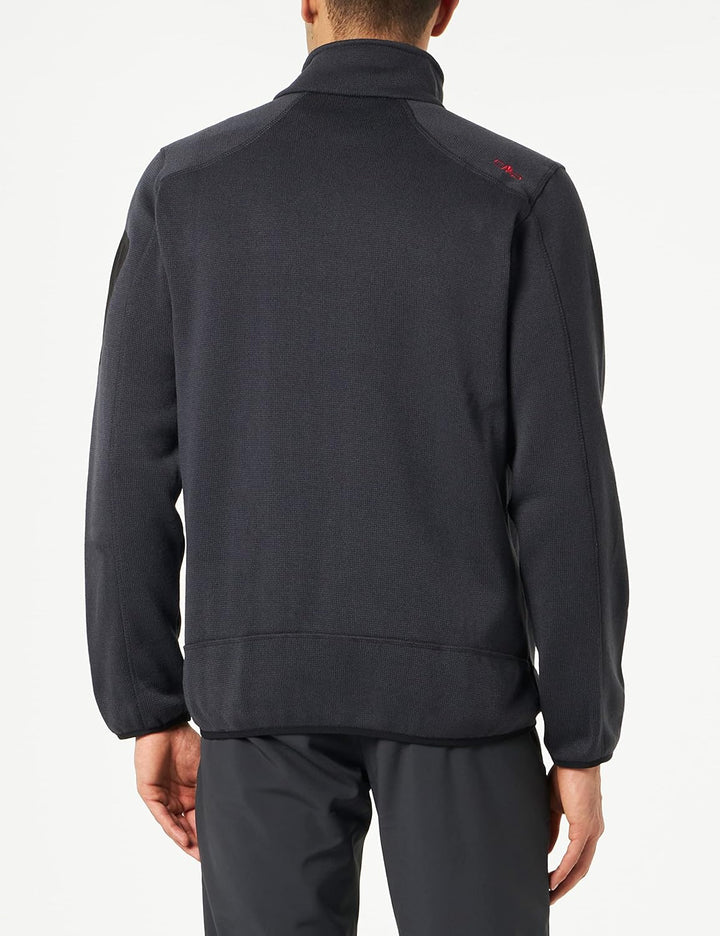 CMP Herren Knit tech mélange Fleece Jacket Fleecejacke 46 Anthrazit-Ferrari, 46 Anthrazit-Ferrari
