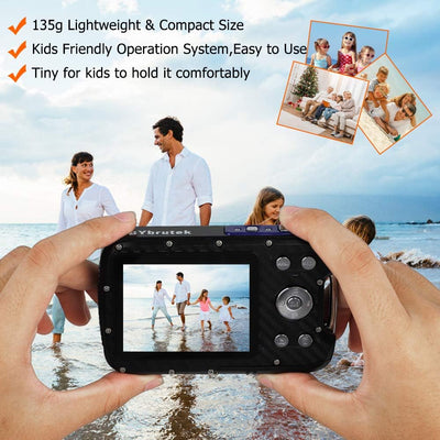 BYbrutek Kinder Digitalkamera, 21MP FHD 1080P, 5 Meter wasserdichte Kinder-Unterwasserkamera mit 2,8