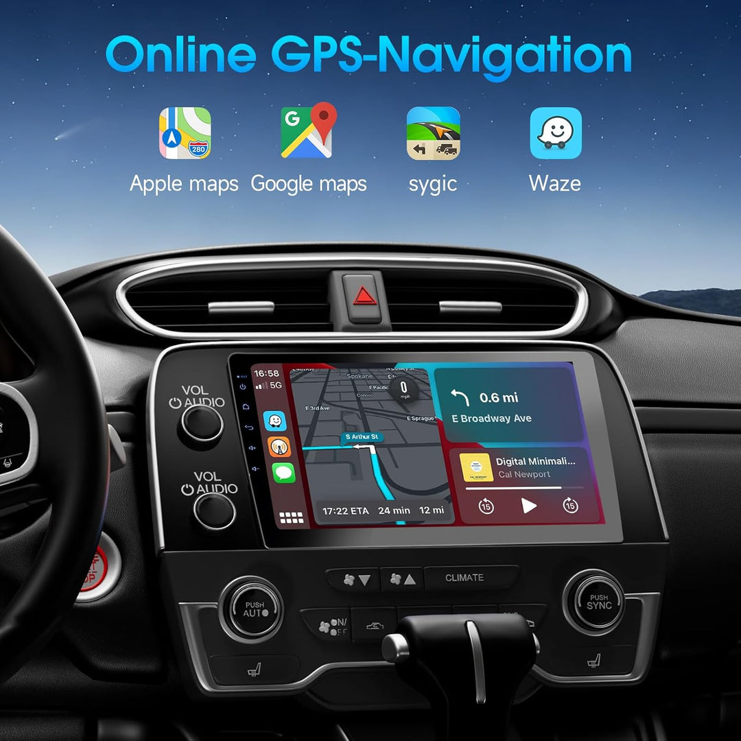 Haudio 2 Din Autoradio mit Apple CarPlay und Android Auto, 9 Zoll Autoradio mit HD-Rückfahrkamera, G