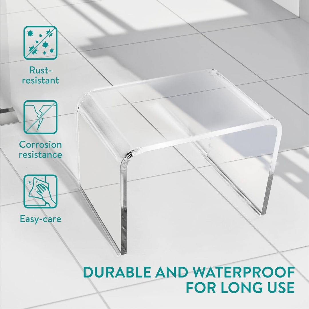 Navaris Acryl Duschhocker modern - Badhocker für die Dusche - Ideal als Duschstuhl Badhocker Badezim