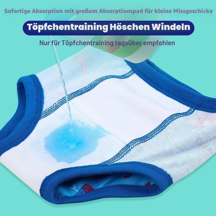 MOEMOE BABY Töpfchen Trainingshose, Baumwolle Waschbare Lernhosen Lernwindel Unterwäsche Unterhosen