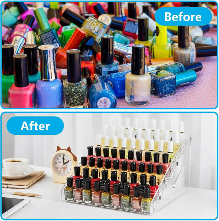 2 Stück Nagellack Aufbewahrung, Nagellack Organizer 6 Schichten, nagellack Regal Acryl, Organizer fü