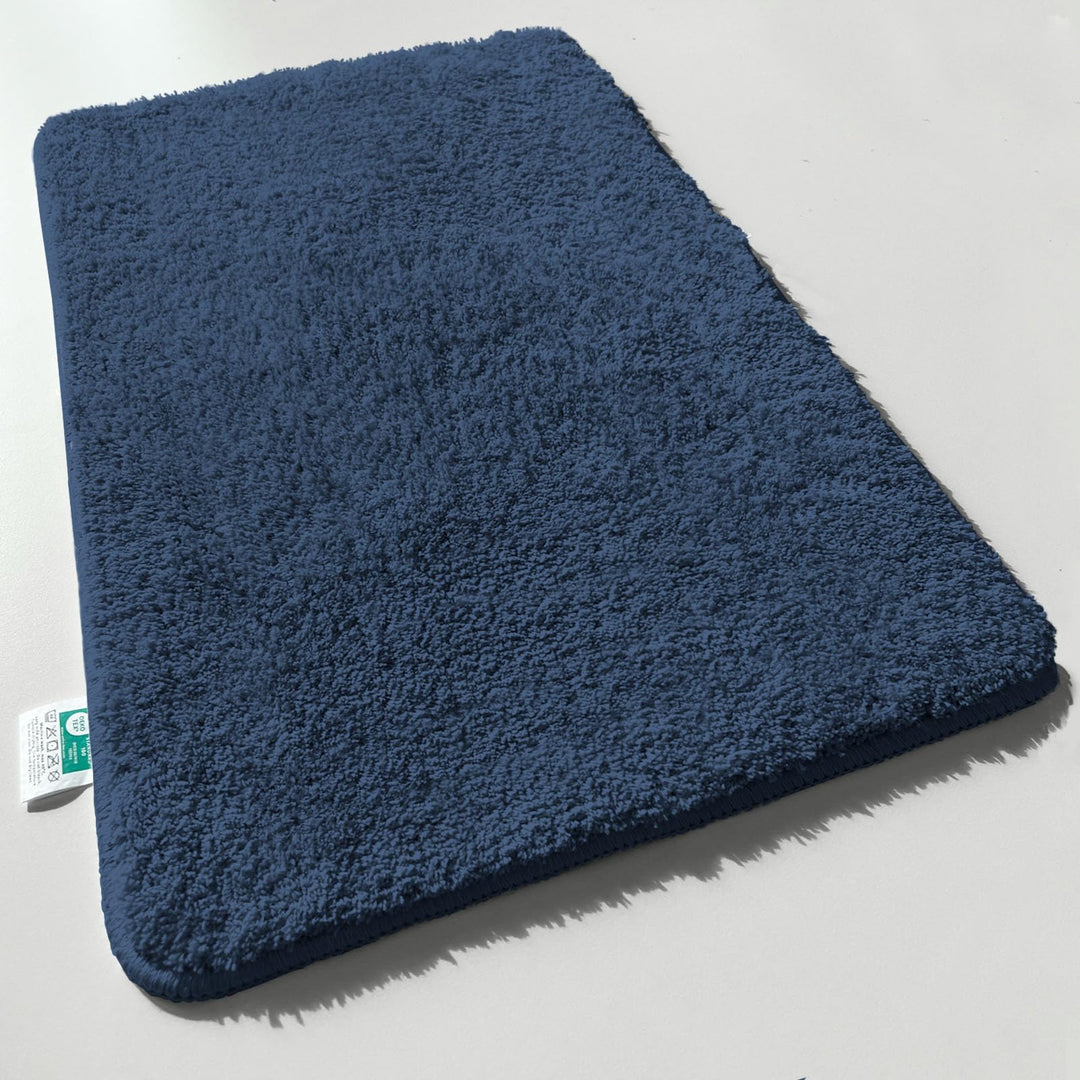 casa pura Badematte blau weicher, Flauschiger Badezimmerteppich in Shaggy Optik, Badvorleger rutschf