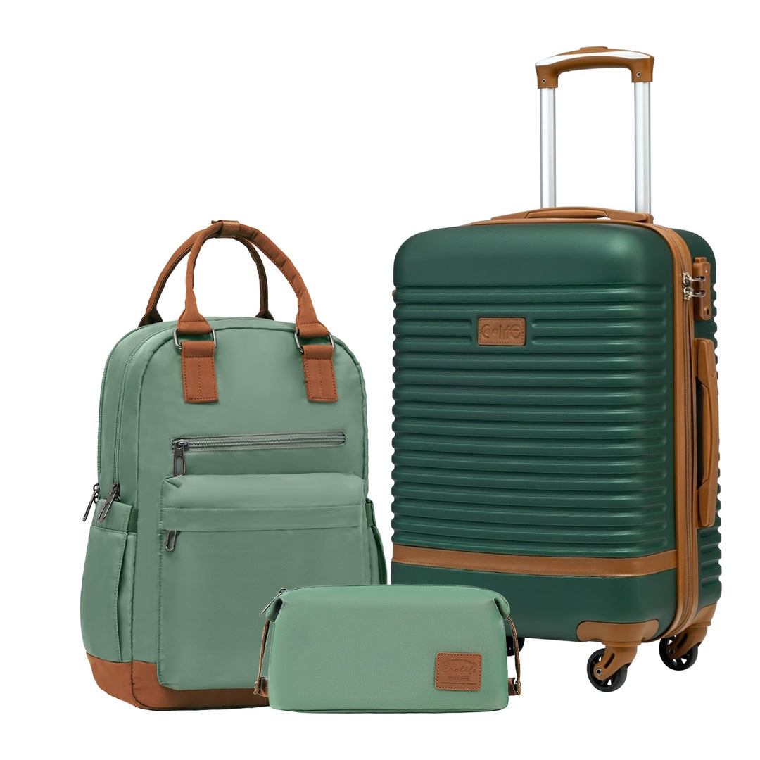 COOLIFE Koffer Trolley Koffer Reisekoffer von ABS Hartschalen Trolley 4 Rollen TSA-Schloss Der Koffe