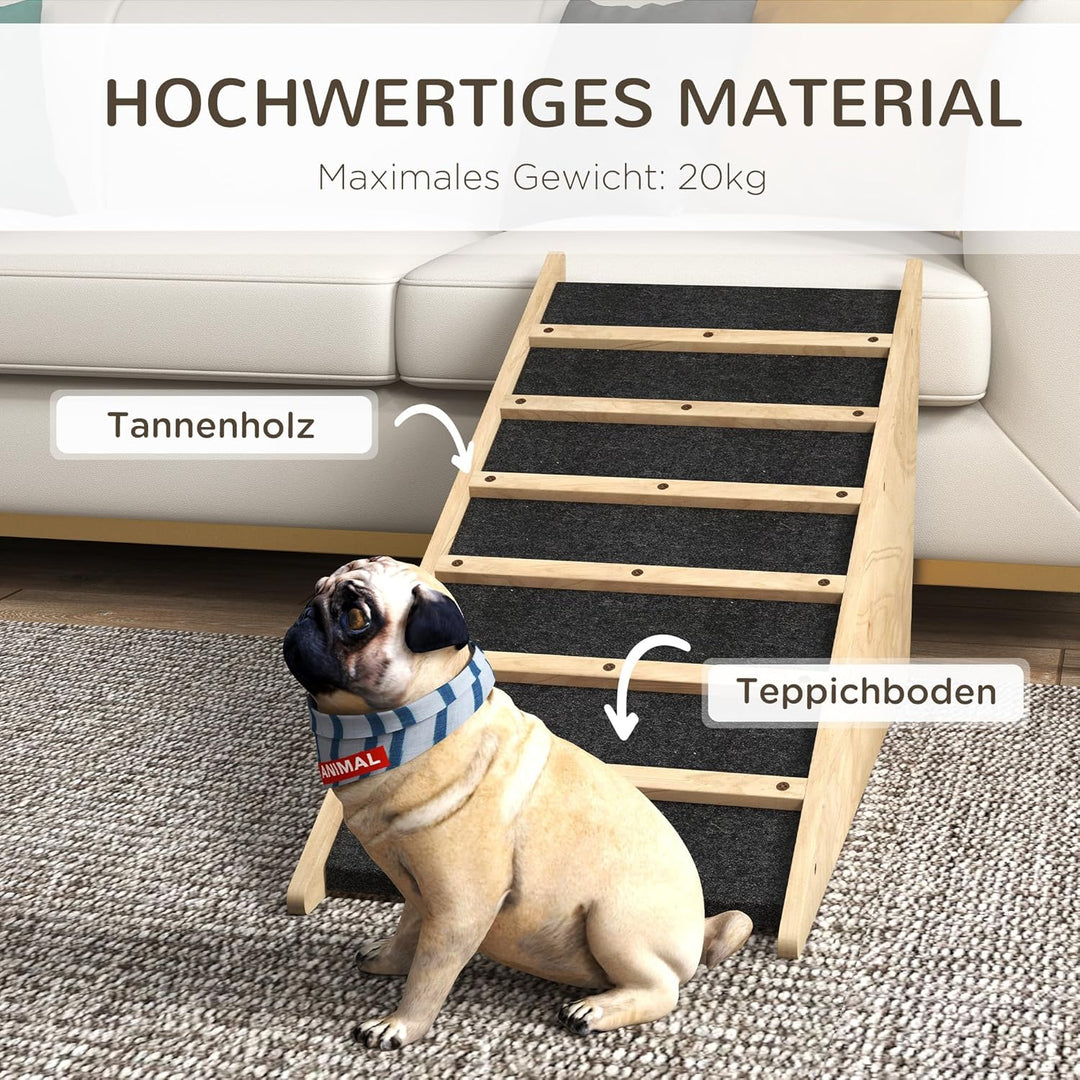 PawHut Hunderampe rutschfeste Haustierrampe, Hundeeinstiegshilfe, Kofferraumrampe für mittelgrosse H