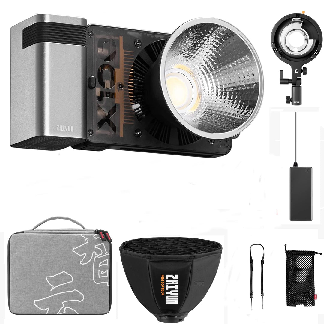 ZHIYUN MOLUS X100 Pro 100W COB LED-Videolampen zweifarbige permanente Ausgangsbeleuchtung 2700K-6500
