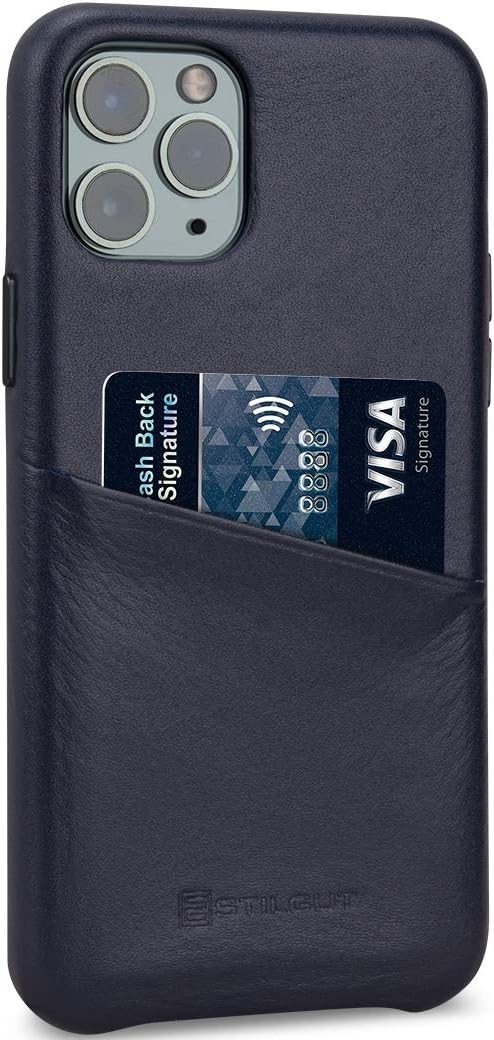 STILGUT Handyhülle kompatibel mit iPhone 11 Pro Max Hülle mit Kartenfach, Case aus Leder, Kartenhüll
