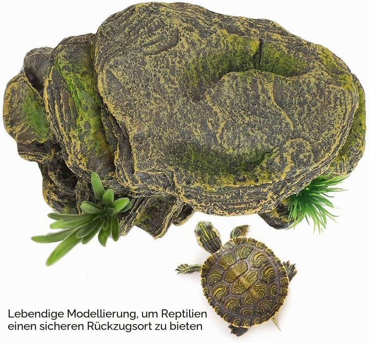Jeanoko Turtle Reptile Habitat Versteckhöhlen Aquarium Aquarium Amphibious Vivid Safe Shelters für T