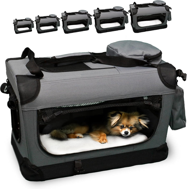DEFACTO Hundebox faltbar für Auto &amp; Reisen | Hundetransportbox &amp; Hundetasche für Hunde, Katzen &amp; Hau