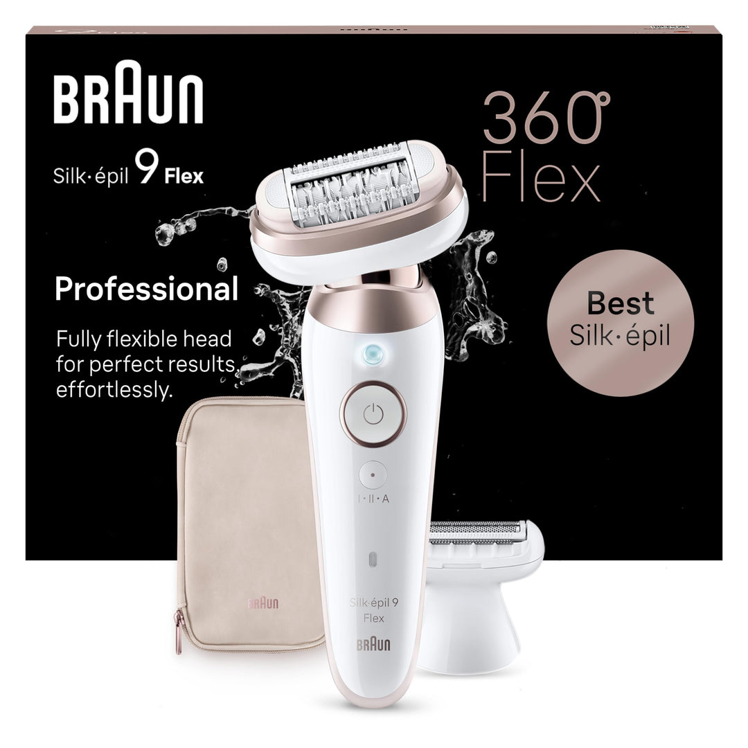 Braun Silk-épil 9 Flex, Epilierer Damen / Haarentferner für langanhaltende Haarentfernung, Ladyshave