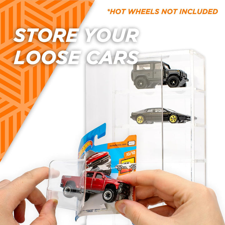 Friki Monkey Vitrine für Hot Wheels Loose mit 5 Höhen, Acrylvitrine für Hot Wheels, Vitrine für Auto