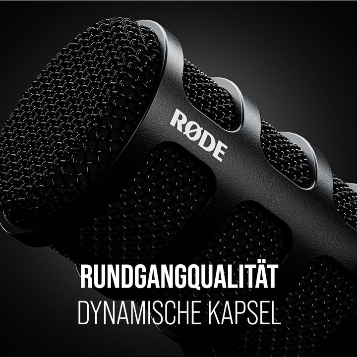 RØDE PodMic Dynamisches XLR/USB Sprechermikrofon für Podcasts, Streaming, Gaming, Musikproduktion un