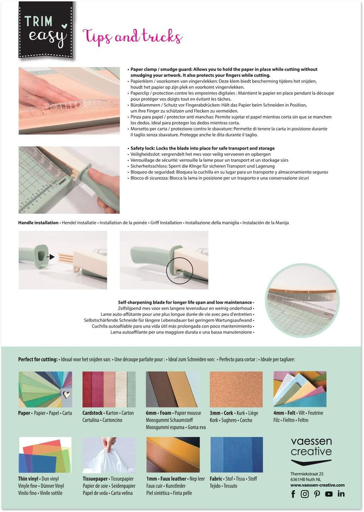 Vaessen Creative Hebelschneider 30cm Offwhite (Mintgrün)