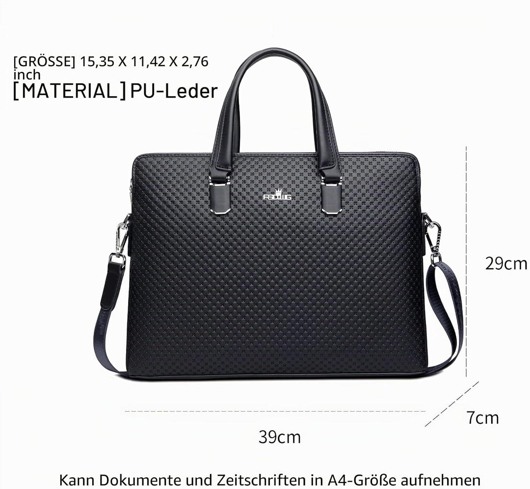 FSD.WG Herren Business Tasche,Wasserdichte Leder Aktentasche,Schulter Laptop Business Tasche für Bus