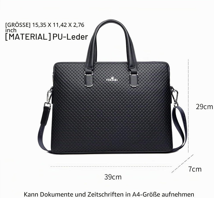 FSD.WG Herren Business Tasche,Wasserdichte Leder Aktentasche,Schulter Laptop Business Tasche für Bus