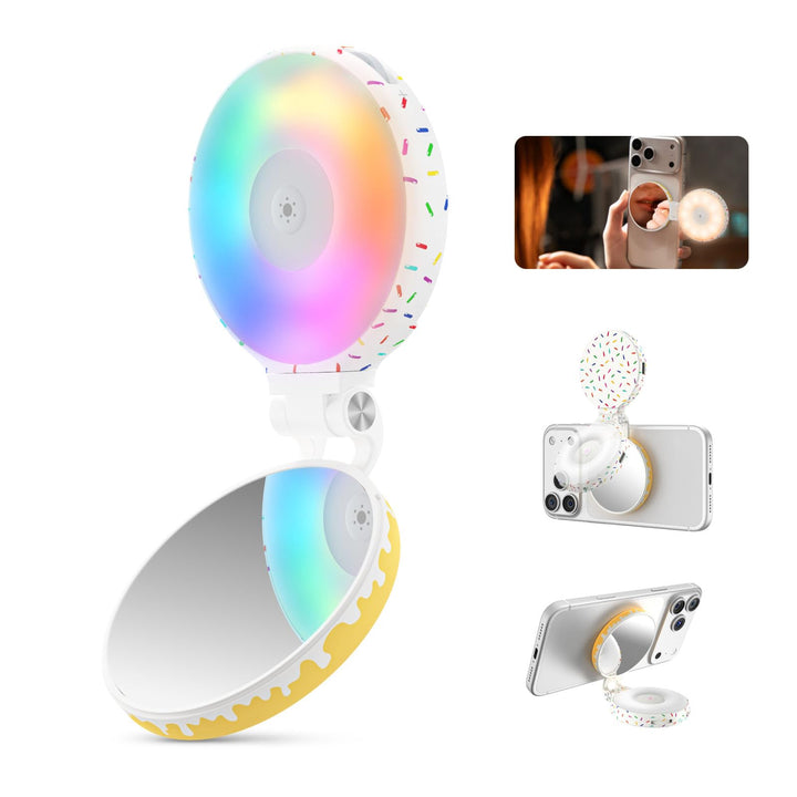 TELESIN Magnetische Selfie Licht RGB für iPhone Magsafe &amp; Android | 2700K–7500K Ringlicht handy | Sc