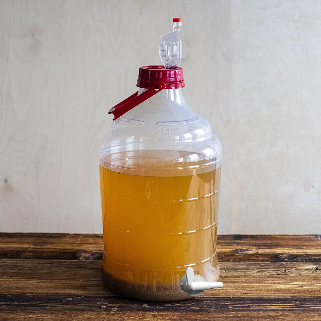lilawelt24 10 L Gärballon+ Hahn Weinballon Gärbehälter Flasche Weithalsballon Gummistopfen
