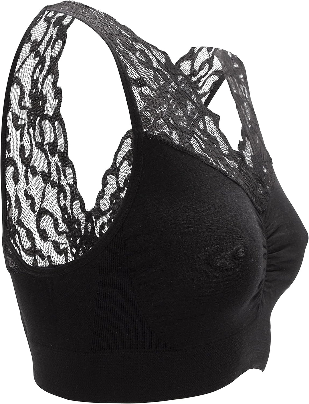 UnsichtBra Spitzen Bustier Damen BH ohne Buegel | 3er Set Wohlfühl Bustiers Tops mit feiner Spitze |