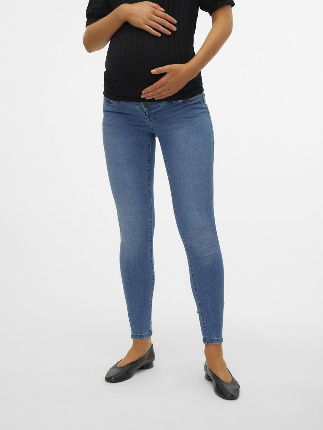 MAMALICIOUS Damen Vmmtanya S Piping Jeans Vi349 Ga Noos M Medium Blue Denim, M Medium Blue Denim