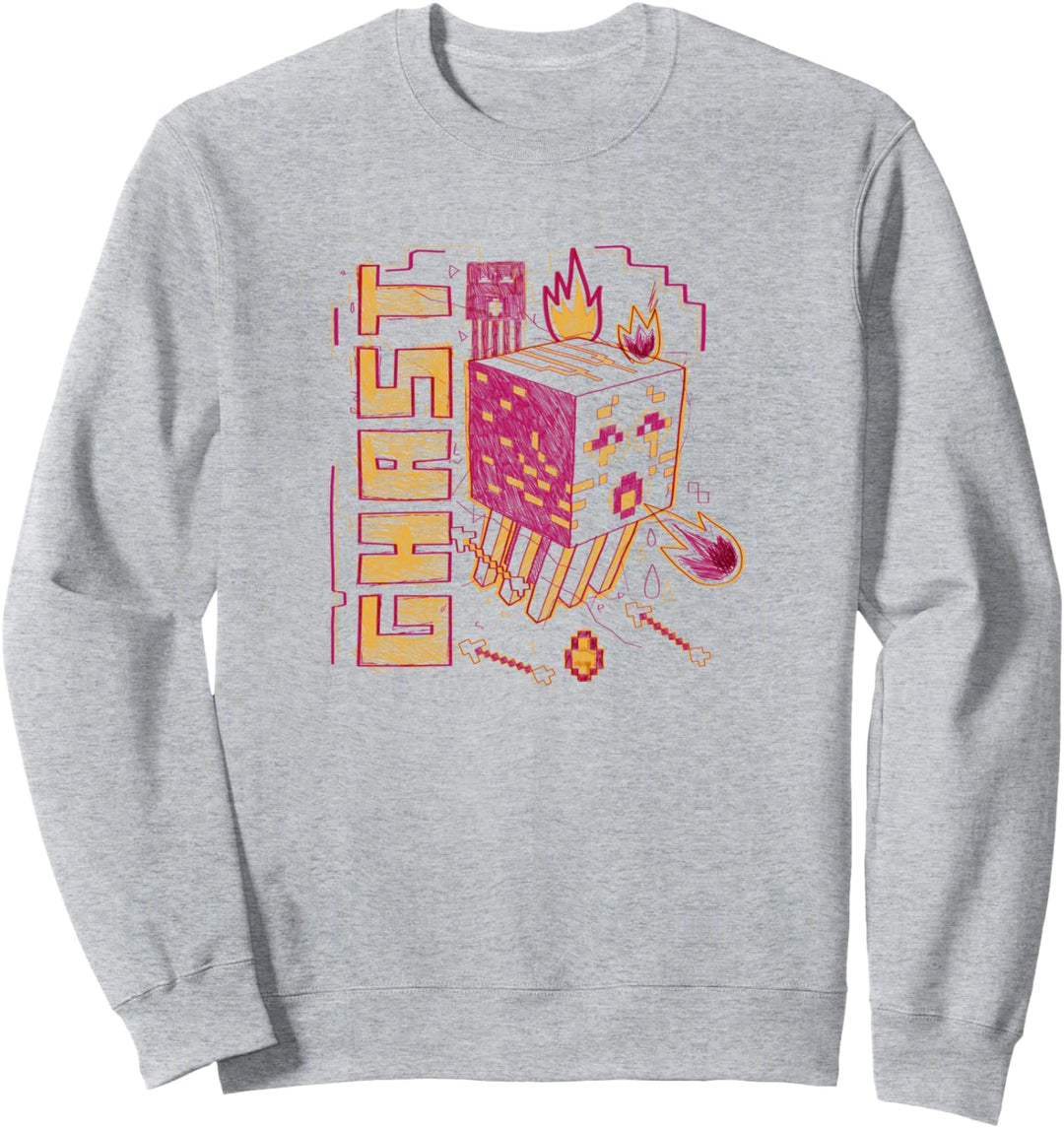 Minecraft Ghast Red Outline Feuerball Sweatshirt