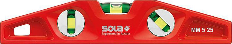 Sola 1331201 Alu-Guss-Magnet-Wasserwaage "mm 5 25" cm in rot