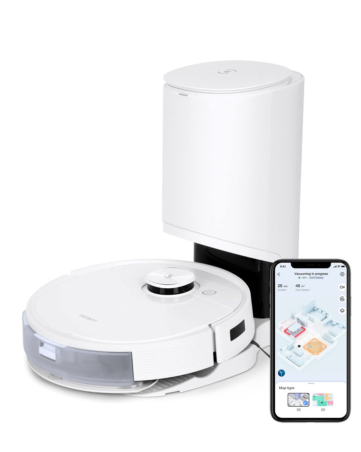 ECOVACS DEEBOT T9+ Saugroboter mit Absaugstation, 3000Pa, Echtzeit-Objekterkennung, KI, Staubsaugerr