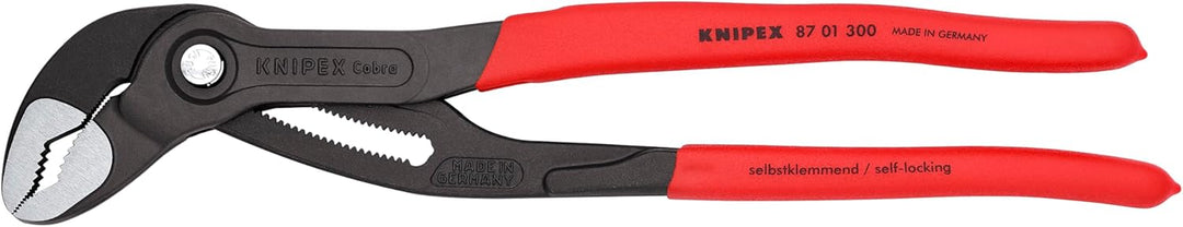 KNIPEX Cobra, Wasserpumpenzange | Rohrzange, gross, Chrom-Vanadium, atramentiert, 300 mm, 87 01 300