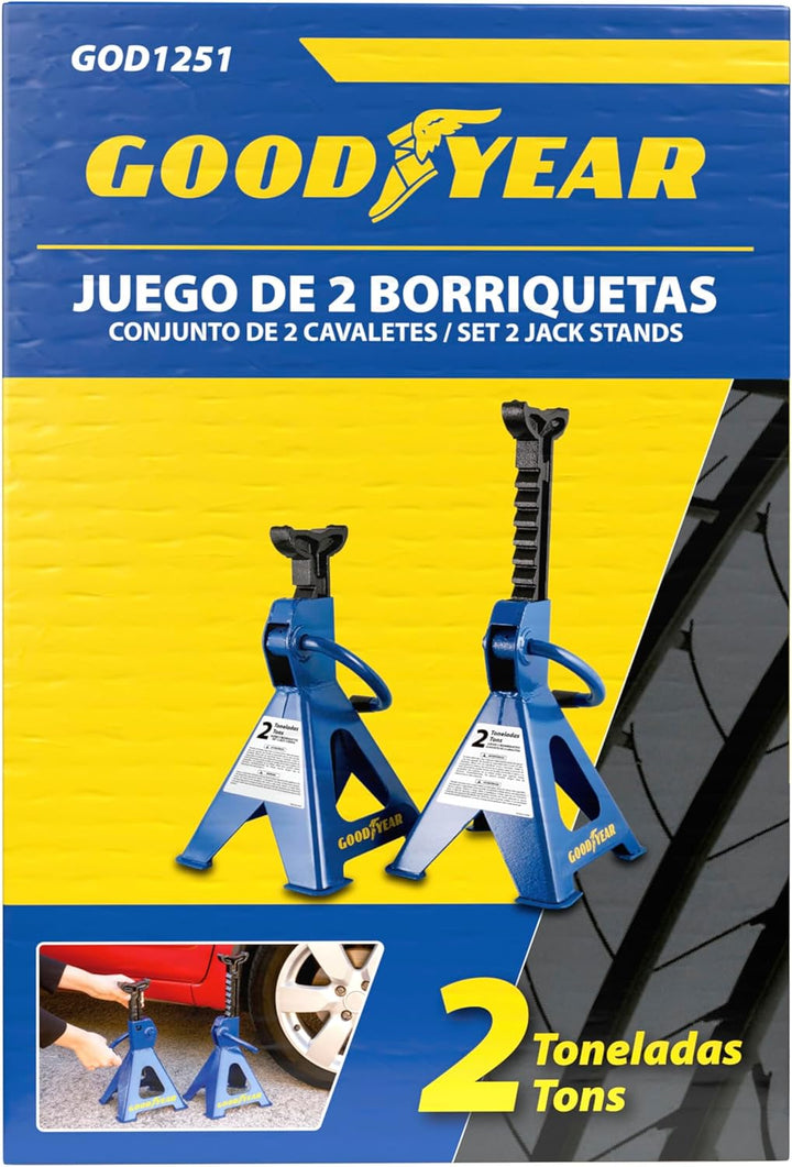 GOODYEAR GOD1251 Stahl Jack, Kapazität: 2 Tonnen, 2er Set, Set of 2 UNTERSTELLBÖCKE 2 TONNEN, UNTERS