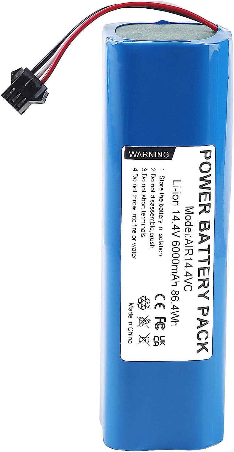 6000mAh 14.4V Li-Ion Akku für AIRROBO T9+ T10+ T20+, Honiture Q6 Pro, Laresar L6 Pro, Ultenic T10, A