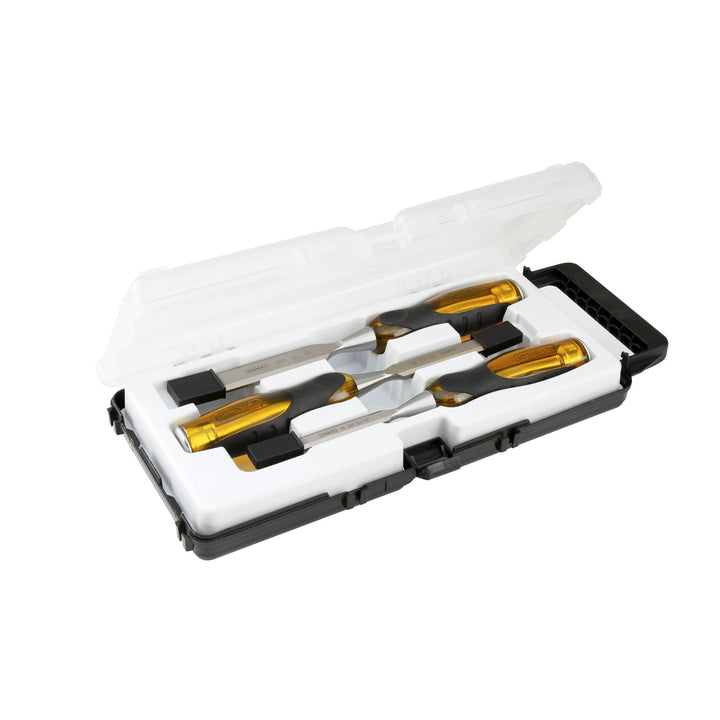 Stanley FatMax Stechbeitel Set 3-teilig (10/15/20 mm, Thru-Thang, Schlagkappe aus Stahl, Kugellagers