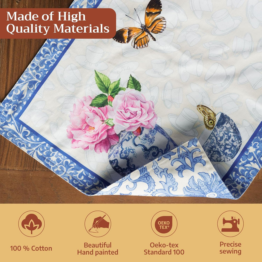 Maison d'Hermine Stoff-Tischsets, 100% Baumwolle, 4er-Set, dekorative, waschbare Ostern Tischsets fü