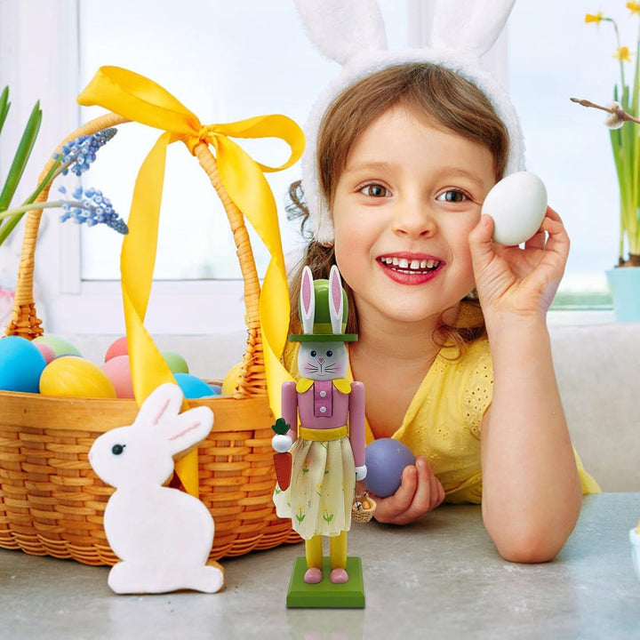 Generisch Nussknackers Ostern 30 cm Osterhase Nussknackers Figuren Osterdeko Easter Bunny Nutcracker