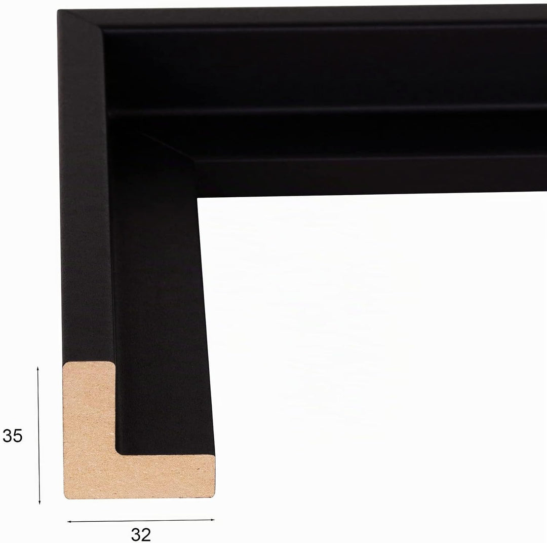 Rahmendesign24 Schattenfugenrahmen Oslo für Keilrahmenbilder und Leinwände 70x100 Schwarz (matt) Sch