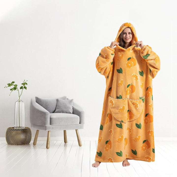 Lange Hoodie Decke mit Ärmeln für Damen & Erwachsene - Kuscheldecke mit Ärmeln - Weiche & Warme Deck