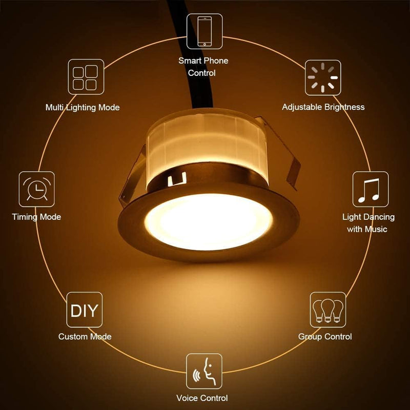 10er Set LED Terrassenbeleuchtung Einbaustrahler Bodeneinbauleuchte Bodenstrahler Aussen Ø31mm DC12V