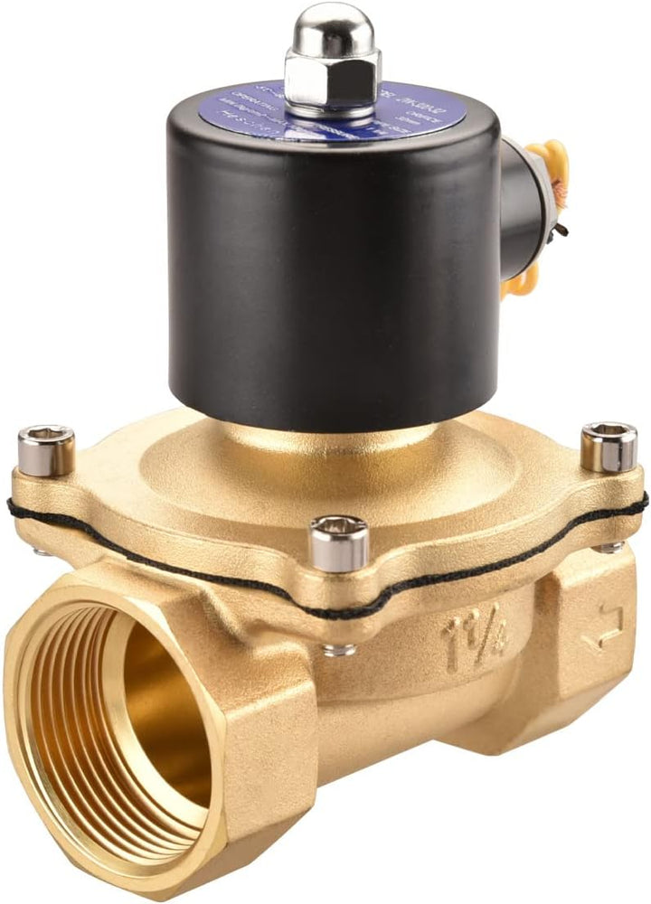 Heschen Messing Elektrisches Magnetventil, 2W-320-32, PT 1-1/4'', DC12V, Direktwirkung Wasser Luft,