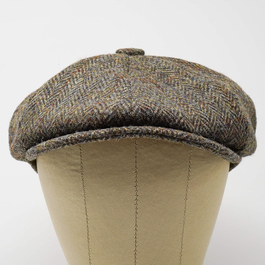 Borges & Scott Lomond Schirmmütze Newsboy – Schiebermütze aus 100% handgewebter Wolle - Harris Tweed