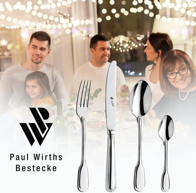Paul Wirths AUGSBURGER FADEN 9800 Besteck Set 12 Personen, Edelstahl rostfrei, poliert & spülmaschin