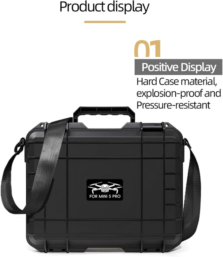 ZJRXM Mini 5 Pro Koffer, Hardshell Aufbewahrungs Tasche für DJI Mini 5 Pro Drone Zubehör, Hartschale