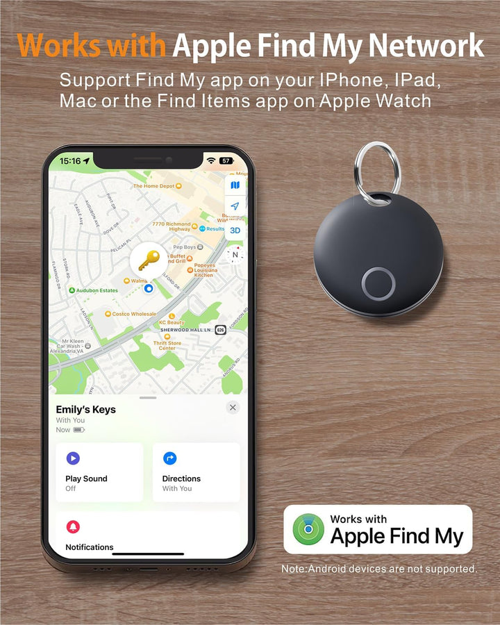 Reyke Smart Tag Pro, Koffer Tracker kompatibel mit Apple Wo ist? APP (nur iOS), Schlüsselfinder für