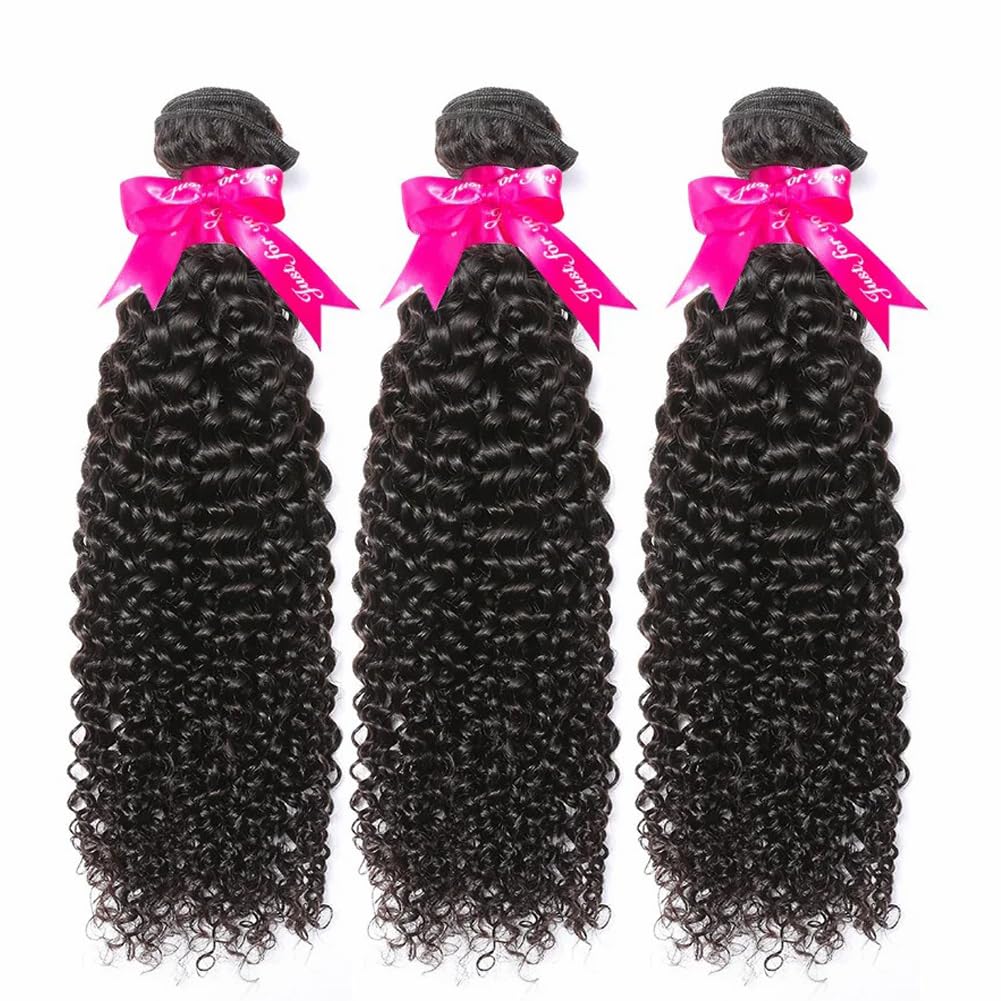10A Brazilian Hair 3 Bundles Curly Human Hair Bundles 12 14 16 Brasilianische Haare Kinky Curly Huma