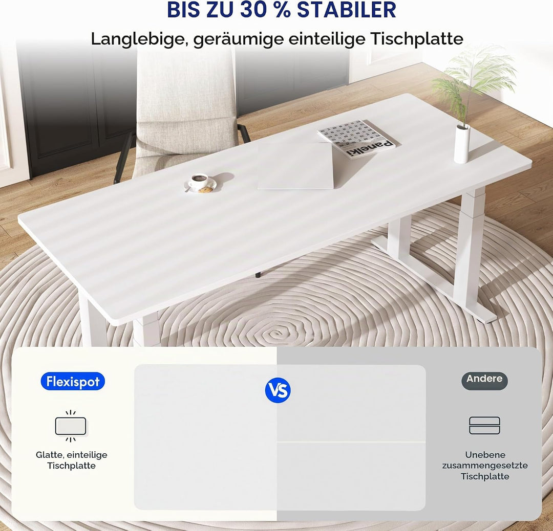 FLEXISPOT stabile Tischplatte 180x80 cm 2,5 cm stark - DIY Schreibtischplatte Bürotischplatte Spanho