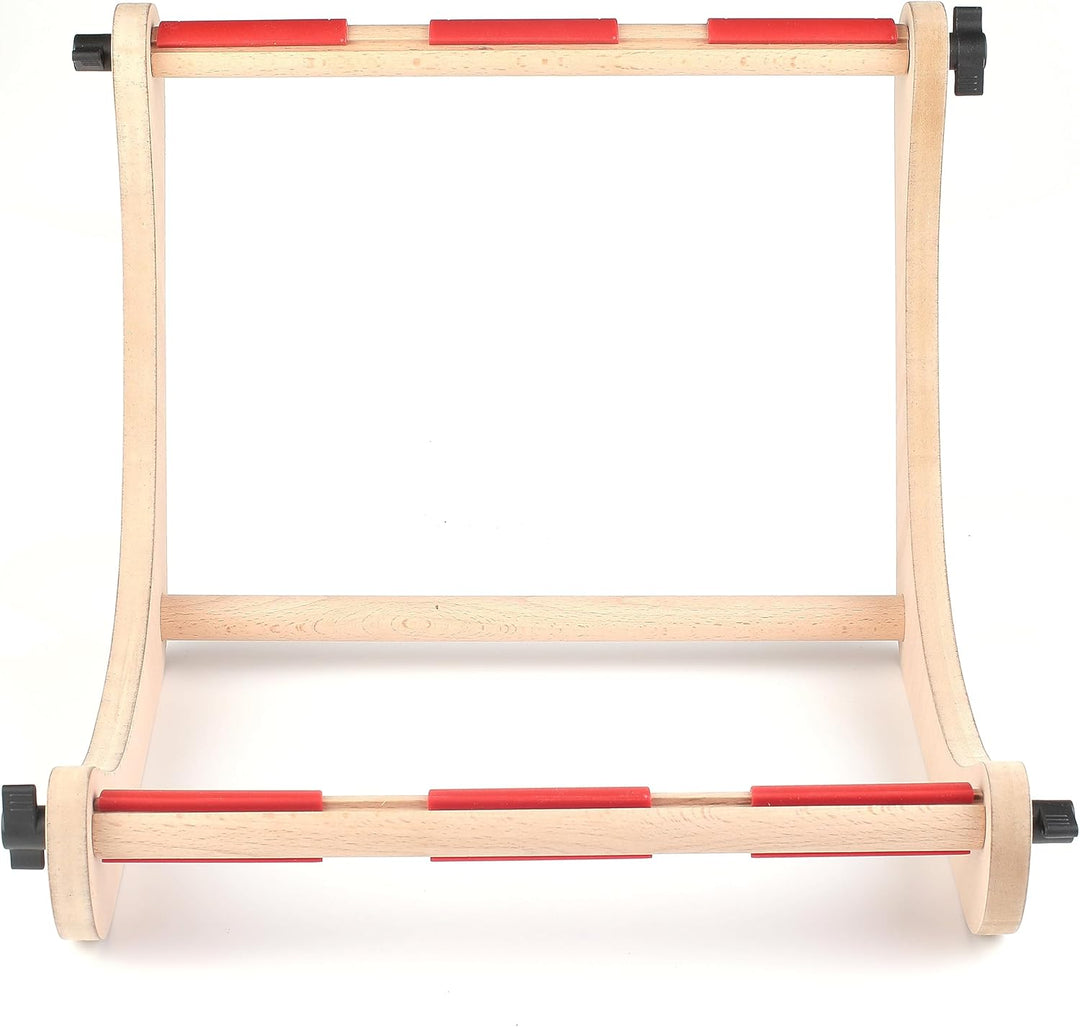 Nurge Verstellbarer Sticktischständer, Kreuzstichrahmen, Stickrahmenhalter, Handpoliertes Naturholz