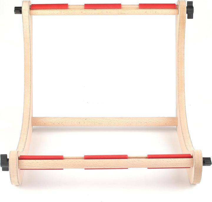 Nurge Verstellbarer Sticktischständer, Kreuzstichrahmen, Stickrahmenhalter, Handpoliertes Naturholz