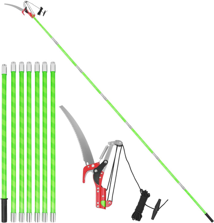 QWORK® 8 m Hochreichbare Hochentaster, Astsäge Baumsäge mit Einstellbare Stiel, Schneidet Sauber und